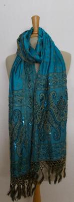 Prachtige bewerkte sjaal van Bianca van Leur, Kleding | Dames, Verzenden, Zo goed als nieuw, Maat 42/44 (L), Sjaal