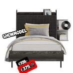 SHOWMODEL Bed 90x200 cm Arwen zwart/antraciet, 85 tot 100 cm, Verzenden, Zo goed als nieuw, Nb