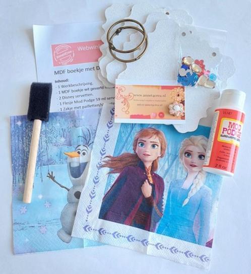 MDF boekje met Disney servet Frozen pakket, Hobby en Vrije tijd, Knutselen, Nieuw, Materiaal, Ophalen of Verzenden