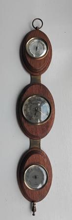 Vintage thermometer barometer hygrometer in eikenhout, Huis en Inrichting, Ophalen of Verzenden, Gebruikt