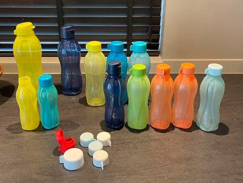 Tupperware flessen, Huis en Inrichting, Keuken | Tupperware, Gebruikt, Blauw, Geel, Groen, Ophalen of Verzenden