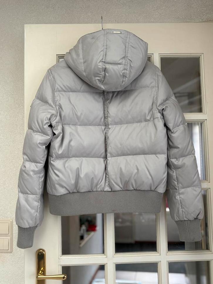 McGregor grijze/zilverkleurige donsjas 38, Kleding | Dames, Jassen | Winter, Gedragen, Maat 38/40 (M), Grijs, Verzenden