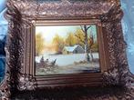 Schilderij sneeuwlandschap 2, Antiek en Kunst, Ophalen of Verzenden