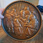 Koperen Bordje in Relief  Groot Gezin 21 cm groot, Ophalen of Verzenden
