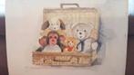 Aquarel pluche aap beer hond kinderkamer Tine 1996, Antiek en Kunst, Kunst | Schilderijen | Klassiek, Ophalen