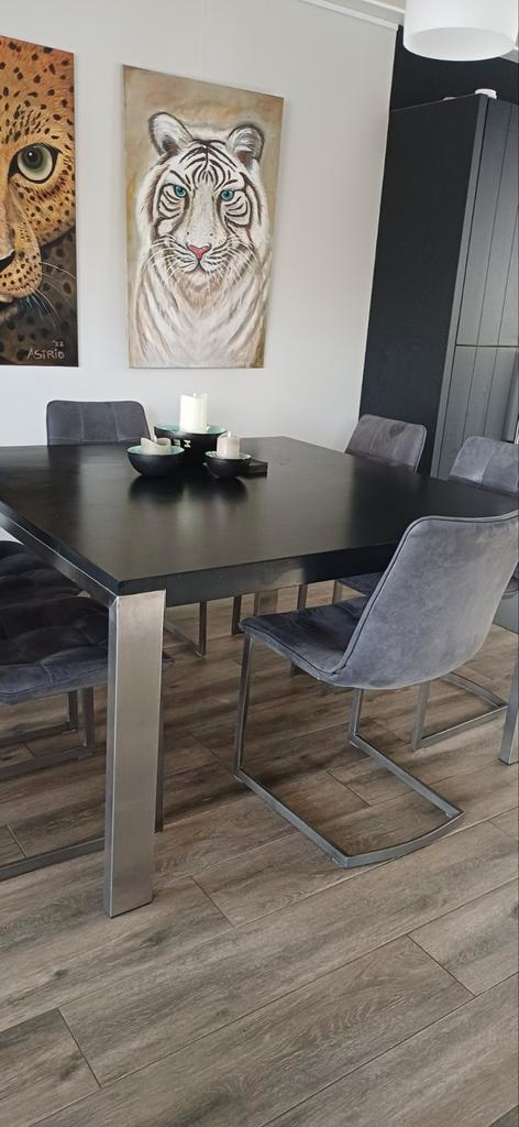 Vierkante Eiken Tafel - Bert Plantagie, Huis en Inrichting, Tafels | Eettafels, Gebruikt, 100 tot 150 cm, 100 tot 150 cm, Vijf personen of meer