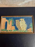 Porceleyne Fles Cloisonne Tegel Uilen Ruïne L.E.F. Bodart, Antiek en Kunst, Ophalen of Verzenden