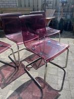 4 IKEA Tobias Stoelen - Rood, Huis en Inrichting, Stoelen, Ophalen, Gebruikt, Vier, Metaal