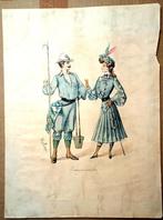 Prent Excursionnistes - M. de Solar, Antiek en Kunst, Kunst | Litho's en Zeefdrukken, Ophalen of Verzenden