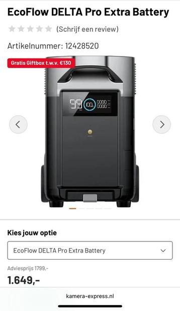 EcoFlow DELTA Pro Smart Extra Battery 3600 Wh beschikbaar voor biedingen