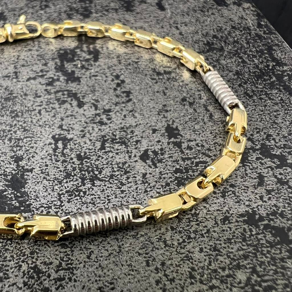 14k gouden armband monte carlo massief, Ophalen of Verzenden, Zo goed als nieuw, Goud