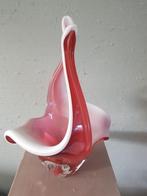 Gesigneerd glazen object, rood met wit Murano?, Antiek en Kunst, Antiek | Glas en Kristal, Ophalen of Verzenden