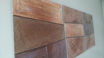 Schilderijen hand geschilderd totaal 180x70 cm 3 stuks beschikbaar voor biedingen