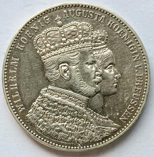 Duitsland Pruissen Thaler 1861 A Wilhelm II zilver, Postzegels en Munten, Munten | Europa | Niet-Euromunten, Duitsland, Zilver