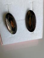 Antieke ovale manchetknopen zwart/goud/rood, Sieraden, Tassen en Uiterlijk, Manchetknopen, Ophalen of Verzenden, Gebruikt, Overige materialen