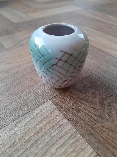 Vintage Gebr. Delfos visnetvaasje, Antiek en Kunst, Antiek | Vazen, Ophalen of Verzenden