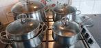 Fissler pannenset 5 stuks, Huis en Inrichting, Keuken | Potten en Pannen, Ophalen of Verzenden, Gebruikt, Rvs, Pannenset