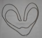 Zilveren hele lange antieke  jasseron ketting 125 cm nr.1666, Verzenden, Zilver, Ketting
