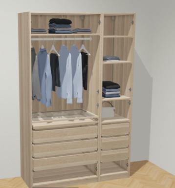 Ikea Pax Grijs-beige 3 deurs luxe inricht - afbeelding 3