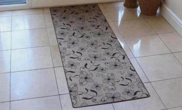 Deurmat mat XL bloemen bloem Beige Bruin 150 X 50 CM lang beschikbaar voor biedingen