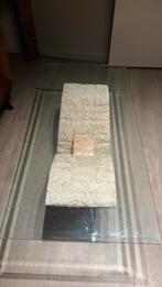 glazen tafel / glass table, Huis en Inrichting, Tafels | Sidetables, Ophalen of Verzenden, Zo goed als nieuw, 25 tot 50 cm, Rechthoekig