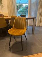 6x Lanterfant Oker Eetkamerstoelen, Ophalen, Gebruikt, Overige kleuren, Stof
