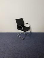 6 x Vergaderstoel, zwarte stof, chrome slede, Vijf, Zes of meer stoelen, Gebruikt, Stof, Zwart