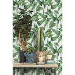 Junglestijl BLADEREN BEHANG botanisch - BN Walls 219350, Huis en Inrichting, Stoffering | Behang, Minder dan 10 m², Wit, Ophalen of Verzenden