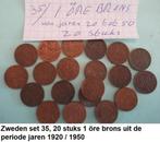 Zweden, sets van 20 stuks brons 1 öre munten, Ophalen of Verzenden, Overige landen, Setje