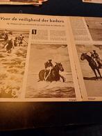 Artikel over strandwacht te paard op Vlieland 1958, Verzamelen, Ophalen of Verzenden, 1940 tot 1960, Knipsel(s)
