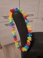 Hawaii bloemenkrans feestelijke accessoire ketting regenboog, Ophalen of Verzenden, Zo goed als nieuw, Feestartikel, Overige