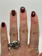 B338 Prachtige zilveren skull ring maat 21,5, 20 of groter, Ophalen of Verzenden, X, Dame of Heer