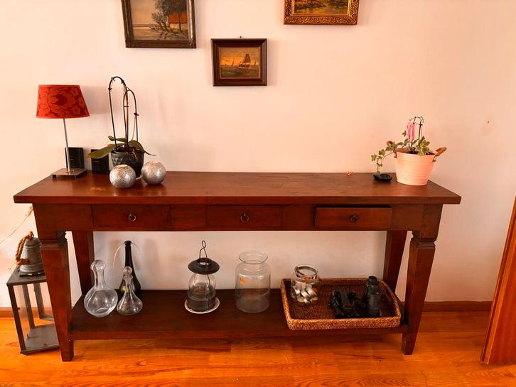 Antieke houten console tafel met lades, Antiek en Kunst, Antiek | Meubels | Tafels, Ophalen