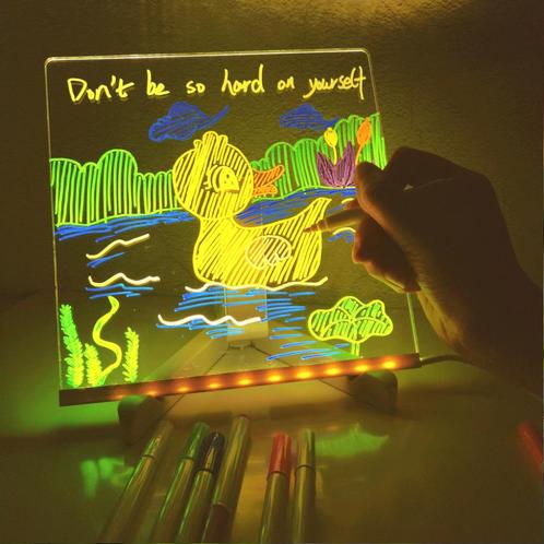 USB Led Whiteboard / Notitieblok Memo Bord Tekenen Digitaal, Huis en Inrichting, Woonaccessoires | Memoborden, Nieuw, Verzenden