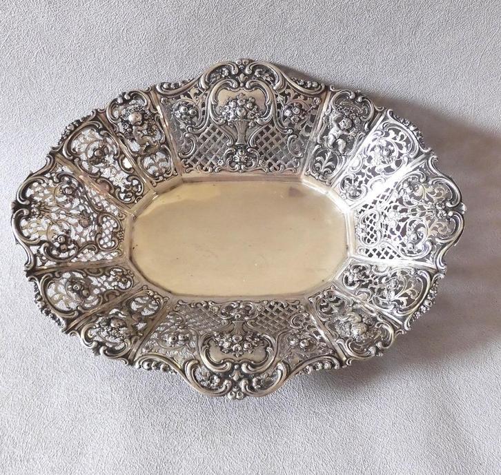 Duits zilveren soezenmand, Antiek en Kunst, Antiek | Goud en Zilver, Zilver, Ophalen of Verzenden