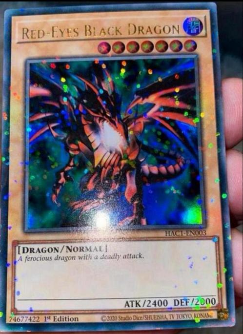 Yu-Gi-Oh! Red Eyes Black Dragon HAC1 1st Edition Mint !, Hobby en Vrije tijd, Verzamelkaartspellen | Yu-gi-Oh!, Zo goed als nieuw
