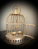 Antieke Vogelkooi Vogel Kooi Vintage curiosa messing deurtje, Verzenden