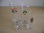 4 bierglazen met tekst, Ophalen, Zo goed als nieuw, Glas of Glazen, Overige merken