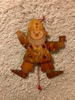 Vintage Selecta houten trekpop clown groot 32 cm, Kinderen en Baby's, Kinderkamer | Inrichting en Decoratie, Ophalen of Verzenden
