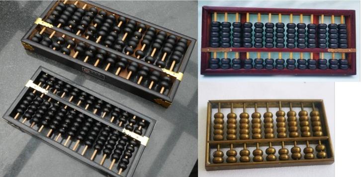 4 Vintage Chinees wiskundige telraam rekenhulpmiddel abacus, Antiek en Kunst, Curiosa en Brocante, Ophalen of Verzenden