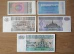 Myanmar, 5 verschillende bankbiljetten (UNC), Setje, Zuidoost-Azië, Verzenden