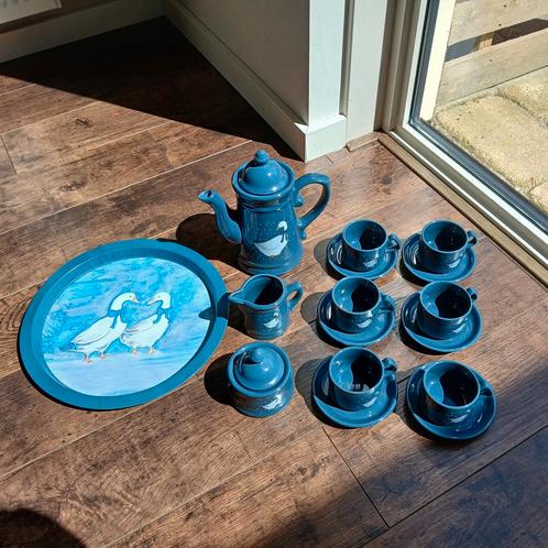 Blauw servies set eenden motief in zeer nette staat! Nu 25,!, Huis en Inrichting, Keuken | Servies, Zo goed als nieuw, Compleet servies