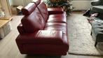 Bankstel rood leer merk Natuzzi breed 2m hoog 0,96m diep 1m., Huis en Inrichting, Ophalen, Gebruikt, 150 tot 200 cm, Driepersoons