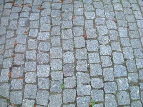 100m2 Portugees graniet grijs 9-11cm kinderkoppen kassei oud, Tuin en Terras, Tegels en Klinkers, Gebruikt, Klinkers, Natuursteen