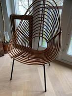vintage jaren 60 Rohe rotan stoel, Huis en Inrichting, Stoelen, Ophalen, Gebruikt, Bruin, Eén