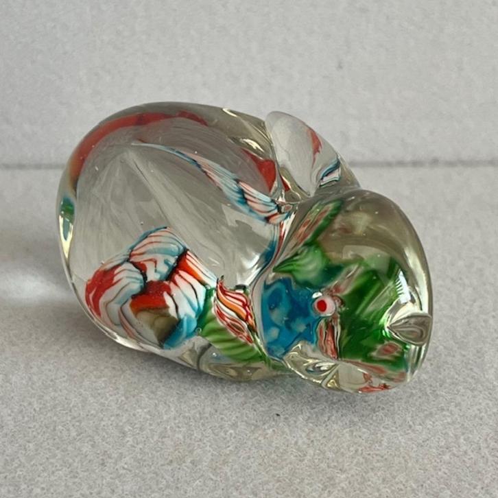 Glazen konijn – Murano stijl – kleurrijk handgemaakt, Verzamelen, Beelden en Beeldjes, Zo goed als nieuw, Dier, Ophalen of Verzenden