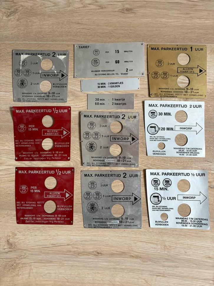 Plaatjes voor op parkeermeter, Verzamelen, Automaten | Overige, Gebruikt, Ophalen