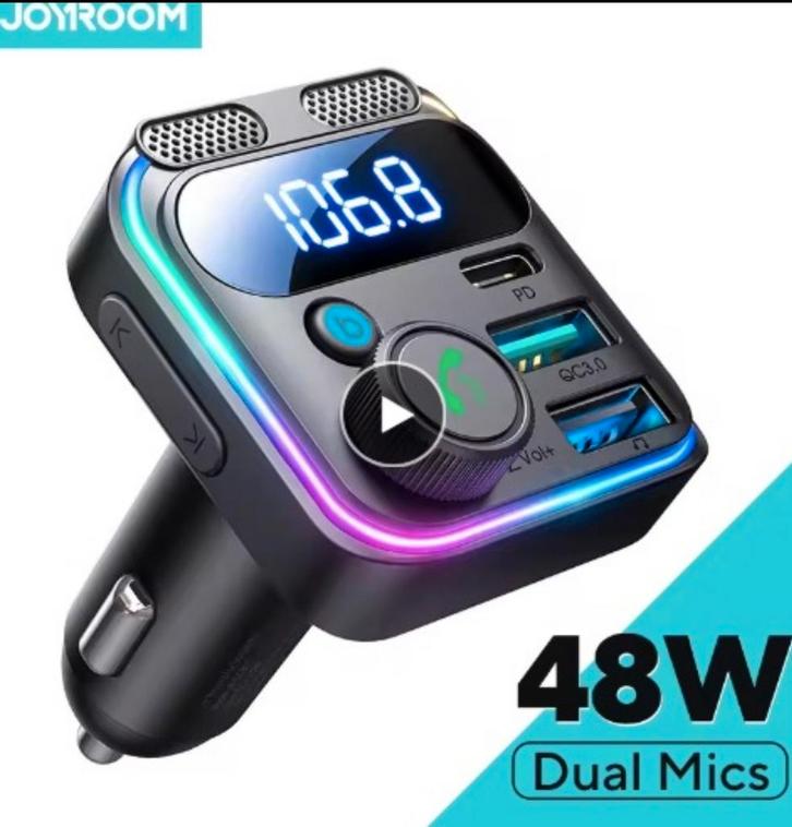 Bluetooth FM Transmitter Carkit Auto USB USB-C, Auto diversen, Carkits, Nieuw, Ophalen of Verzenden