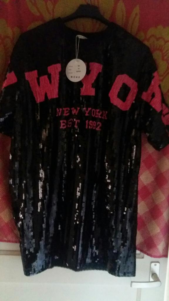 Nieuw! pailleten shirt /jurk top 44 46, Kleding | Dames, Tops, Nieuw, Maat 46/48 (XL) of groter, Zwart, Korte mouw, Ophalen of Verzenden