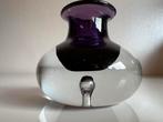 Vintage Zwaar Czech Glass Bolvaasje Purple Paars 70’s, Ophalen of Verzenden